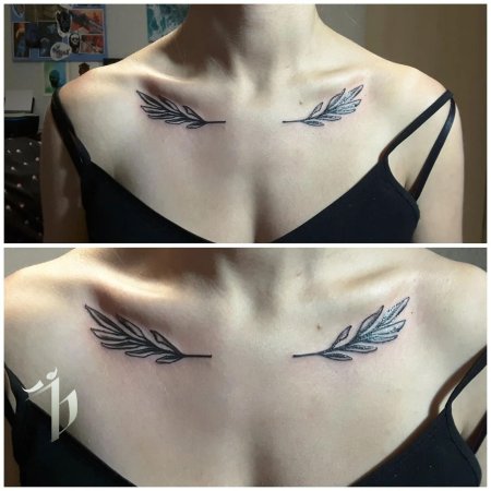 Тату на ключицах