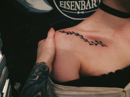 Тату на ключицах для девушек