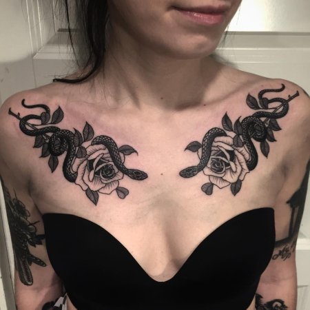 Тату на ключицах для девушек