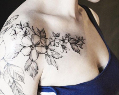 Тату на ключице женские эскизы