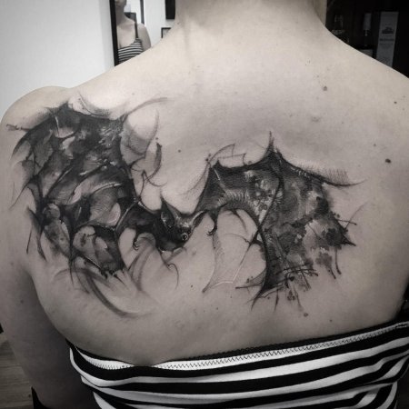 Летучая мышь тату