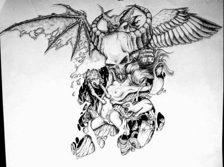 Эскиз тату демон