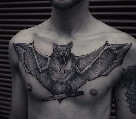 Летучая мышь тату