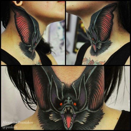 Тату на шее