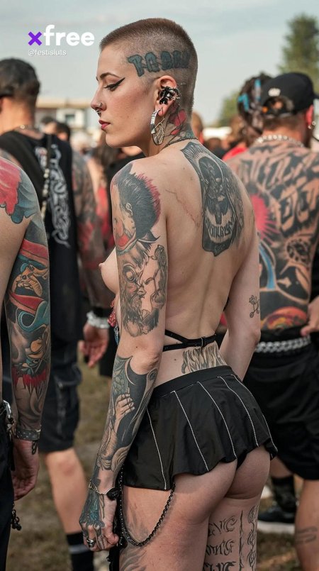 Tattooed woman