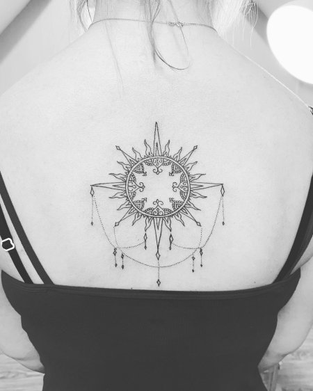 Мандала солнце тату