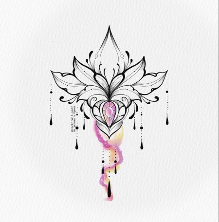 Тату эскиз лотос