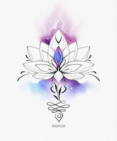Татуировка лотос эскиз