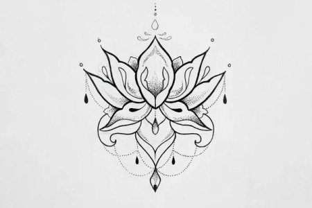 Тату лотос эскиз