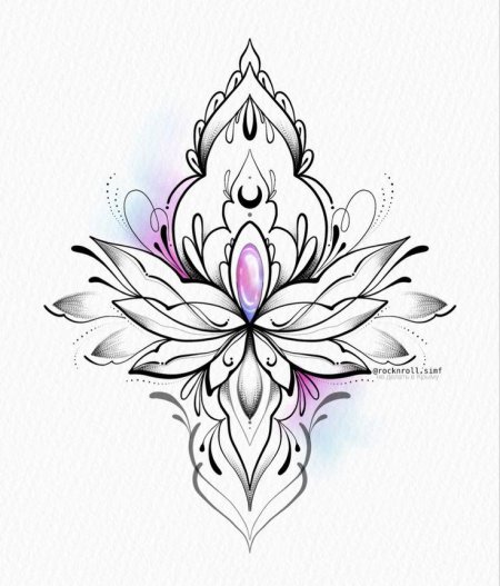 Эскиз тату лотос