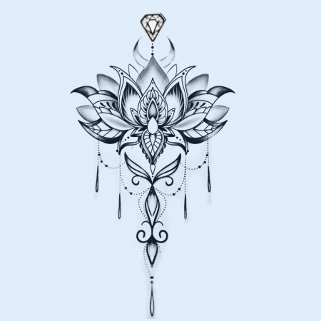 Тату лотос на руке для девушек эскизы