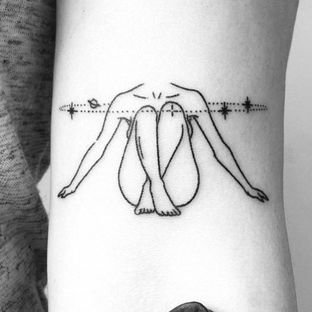 Тату с линиями