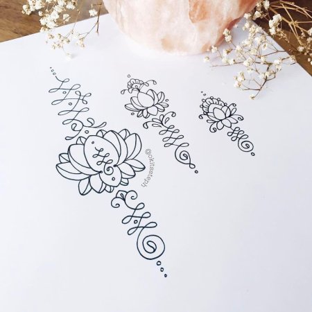 Тату цветок лотоса уналоме