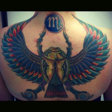 Египетский жук скарабей тату