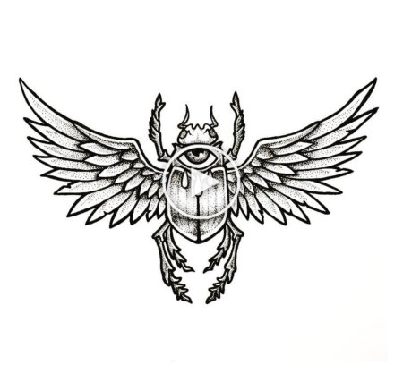 Эскиз тату египетский жук скарабей