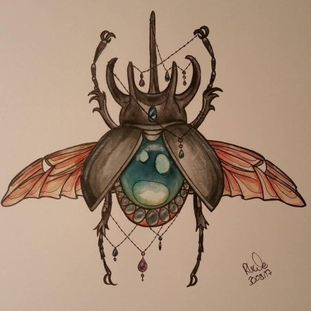 Жук тату эскиз