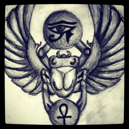 Тату скарабей анубис глаз