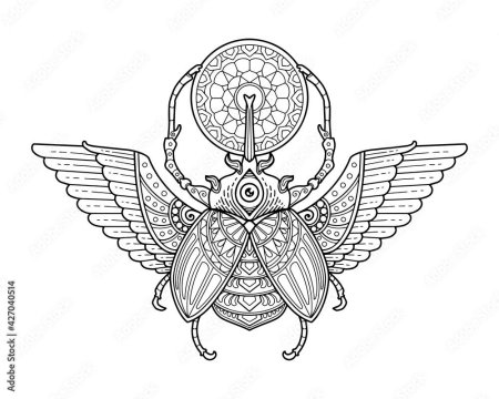 Мандала раскраски скарабей