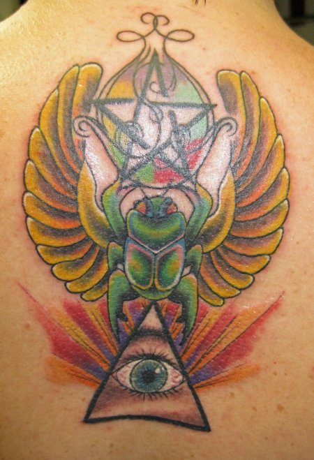 Египетский жук скарабей тату