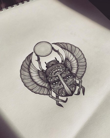 Жук скарабей тату эскизы