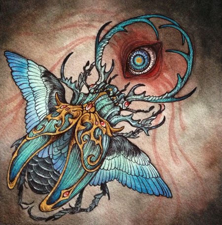 Жук скарабей тату эскизы