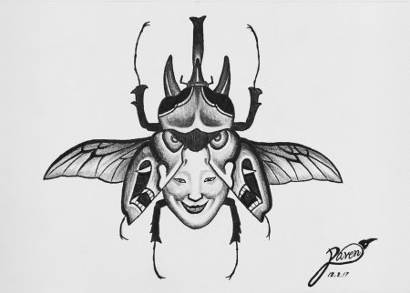 Татуировка жук скарабей