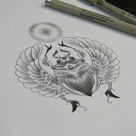 Жук скарабей тату эскизы