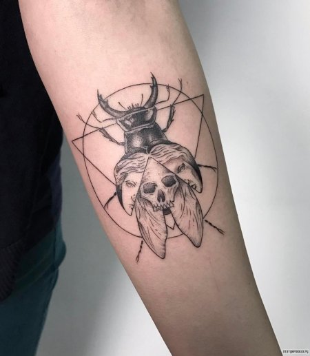 Жук скарабей тату