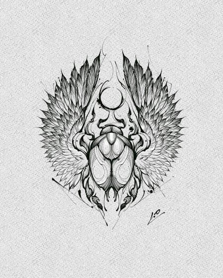 Жук скарабей тату эскизы