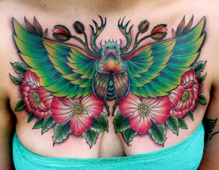 Тату скарабей