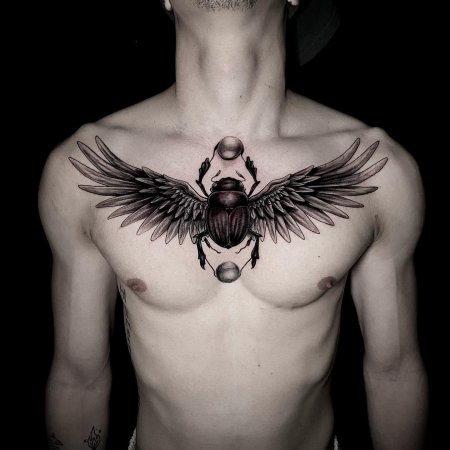 Египетский жук скарабей тату