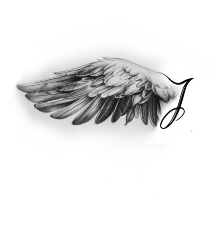 Эскиз тату крыло