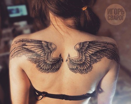 Тату крылья ангела на спине