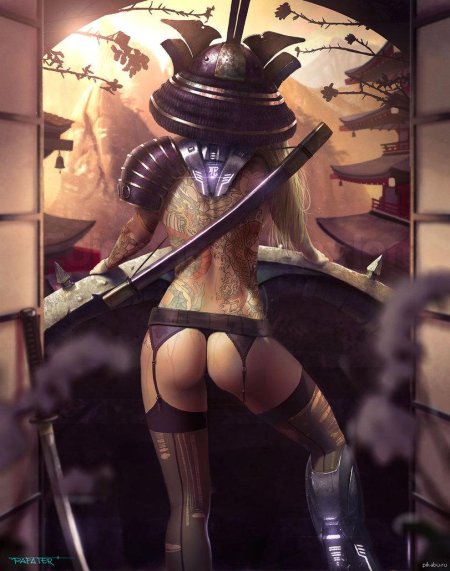 Самурай девушка арт