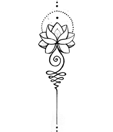 Тату уналоме с лотосом