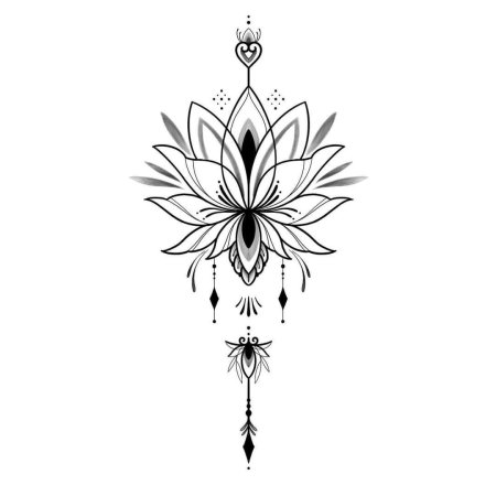 Лотос графика тату