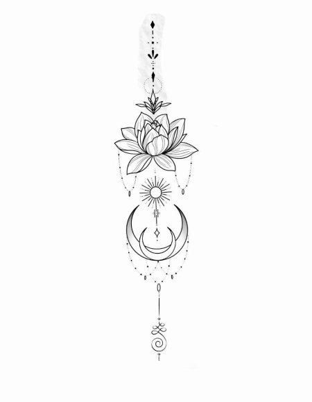 Тату уналоме с лотосом