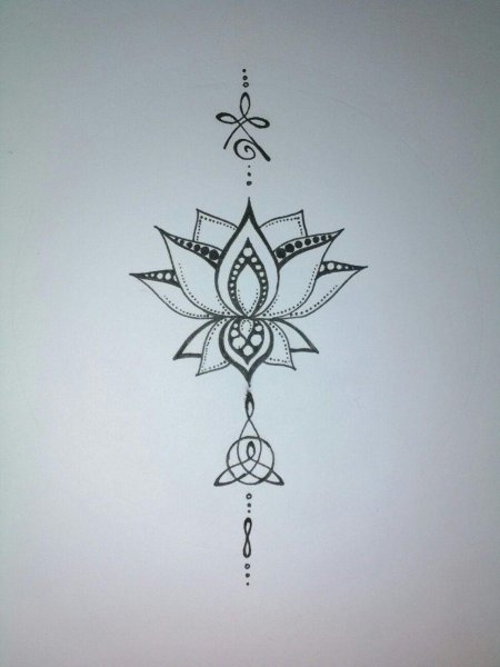 Тату эскиз лотос