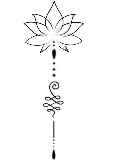 Тату уналоме с лотосом