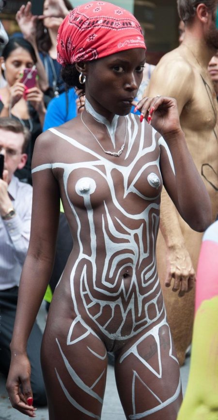 Naked body painting