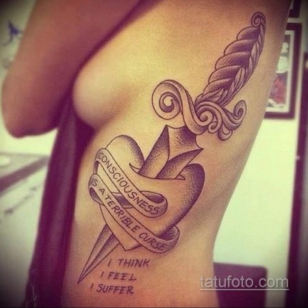 Тату кинжал в сердце