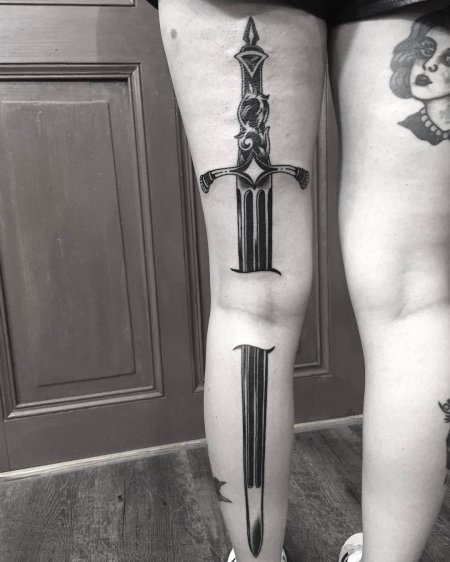 Тату меч эскиз