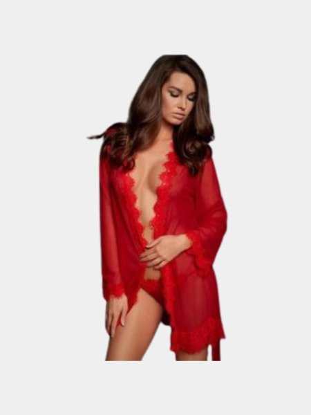 Пеньюар красный прозрачный
