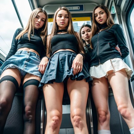 Под юбкой в метро