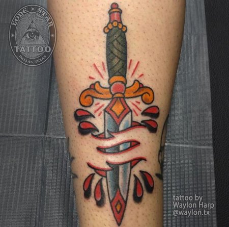Traditional tattoo dagger
