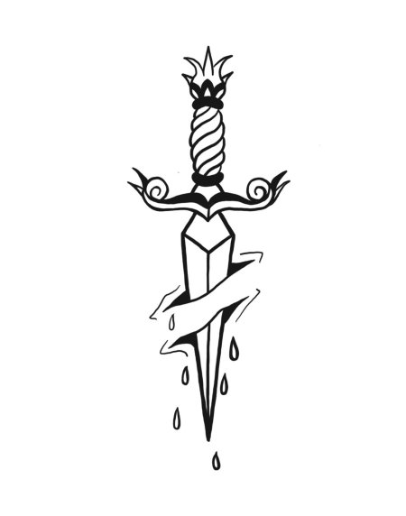 Кинжал тату эскиз