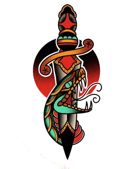 Кинжал тату традишнл