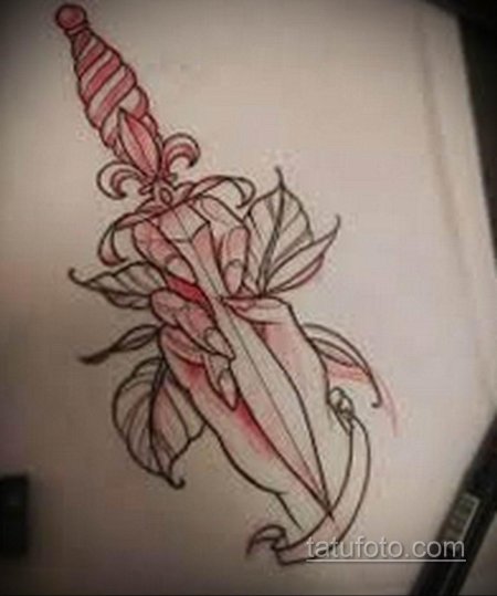 Тату кинжал неотрад