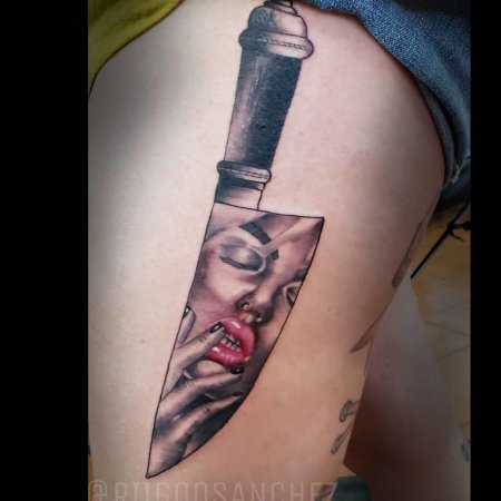 Нож эскиз тату