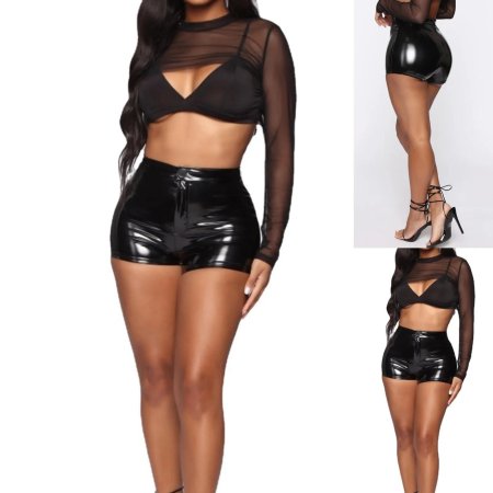 Кожаные шорты женские